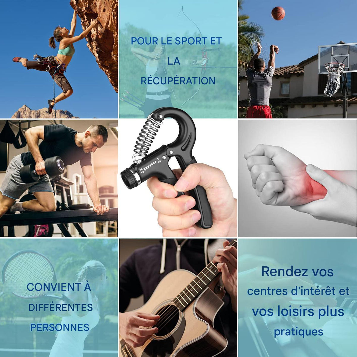 Kmt Style™ -Équipement d'exercice pour le poignet et l'avant-bras ajustable (5kg - 60kg)