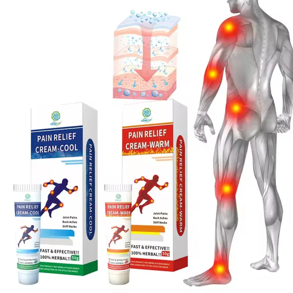 PainRelief™ – Crème Ultra-Puissante Froid & Chaud | Stoppe la Douleur en 60 Secondes